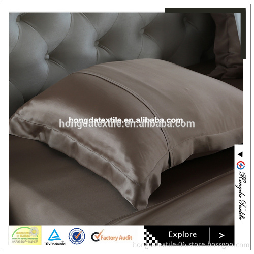 4 piece Plain Dyed Solid Color Cheap Mulberry Silk King Size Bed Sheet Set